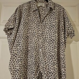 Acacia MOMBASA Swimwear Women's Casual Leopard Print Shirt - Black & White